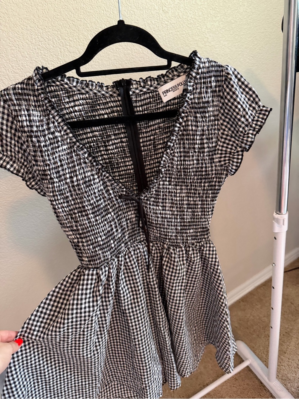 Princess Polly Black & White Gingham Dress